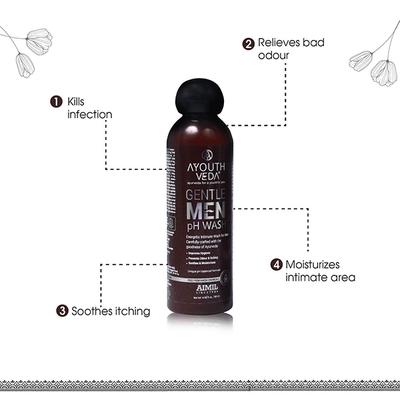 Ayouthveda Gentlemen Ph Wash 180 ml - Intimate Care