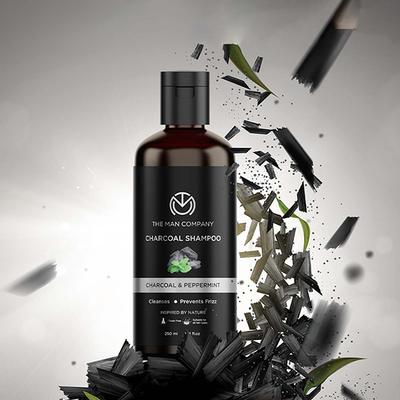The Man Company Charcoal Shampoo for Oily Scalp - Peppermint & Clove 250 ml - Shampoos