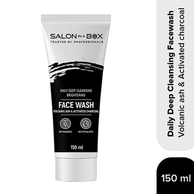 Salon In A Box Daily Deep Cleansing & Brightening Facewash With Activated Charcoal Tube 150 ml - Face Wash & Cleansers