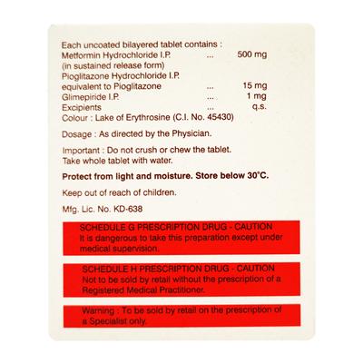 GLYCIPHAGE PG 1mg Tablet 15's - Diabetes-Ant