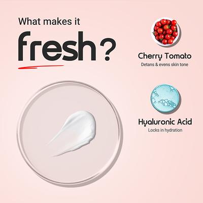 Aqualogica Detan + Dewy Sunscreen With Cherry Tomato & Hyaluronic Acid With SPF 50 & Pa ++++ 80 gm - Body Sunscreen