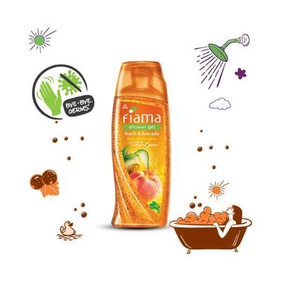 Fiama Shower Gel Peach & Avocado Body Wash with Skin Conditioners for Soft Moisturised Skin bottle 250 ml - Shower Gels & Body Wash