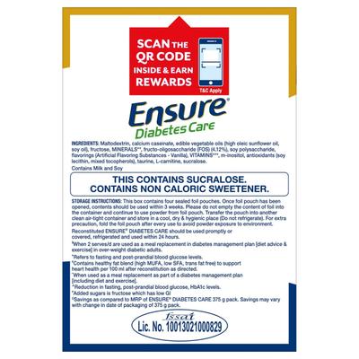 Ensure Diabetes Care Specialized Nutrition Drink Refill - Vanilla Delight Flavour 1.9 kg - Diabetes (Fitness)