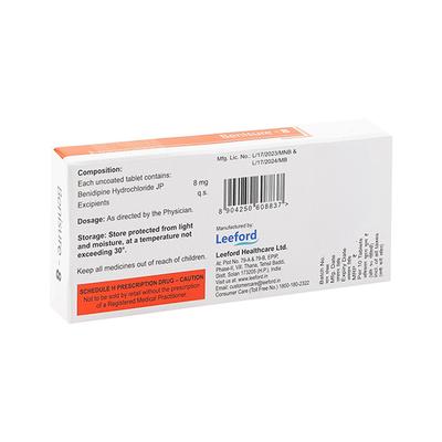 BENISURE 8 Tablet 10's - Hypertension-Cal