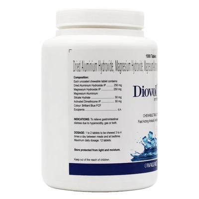 DIOVOL BLU Chewable Tablet 1000's - Ulcer/Reflux/Flatulence-Aaa