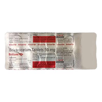 BRITAM 50 Tablet 10's - Epilepsy/Convulsion-Ant