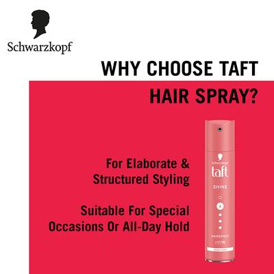Schwarzkopf Taft Shine Hair Lacquer Mega Strong 5 Hair Spray 250ml - Hair Sprays & Mists