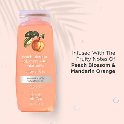Cleansense Peach Blossom Shower Gel (Combo of 2) 560 gm - Shower Gels & Body Wash