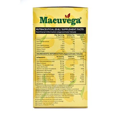 MACUVEGA MANGO FLAVOUR EYE CARE Gummies 30's - Supplements-Vam