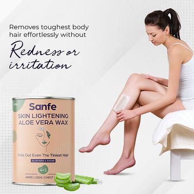 Sanfe Skin Lightening Aloe Vera Wax - Aloevera & Sugar 600 gm - Hair Removal Accessories