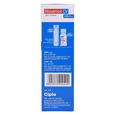 Novamox CV 228.5mg Tangy Orange Flavour Dry Syrup 30ml - Bacterial Infections-Pen