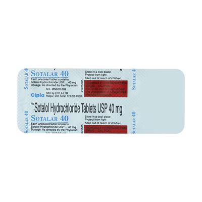 Sotalar 40mg Tablet 10'S - Hypertension-Bet