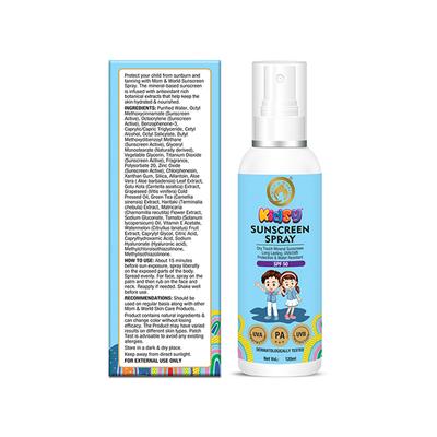 Mom & World SPF 50 Mineral Based Kids Sunscreen Face Spray 120 ml - Baby Skin Care