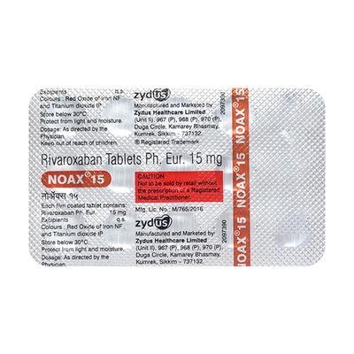 NOAX 15 Tablet 15's - Blood Clot-Ant