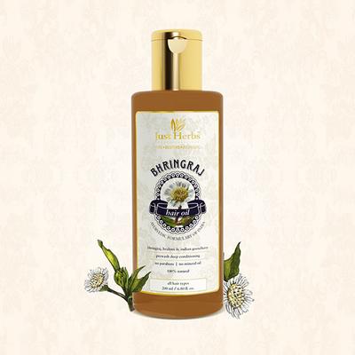 Just Herbs Bhringraj Hair Oil for Hair Growth and Hairfall Control 200 ml - Hair Oils