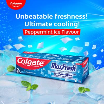 Colgate Max Fresh with Cooling Crystals Blue Gel Toothpaste - Peppermint Ice 150 gm - Toothpaste