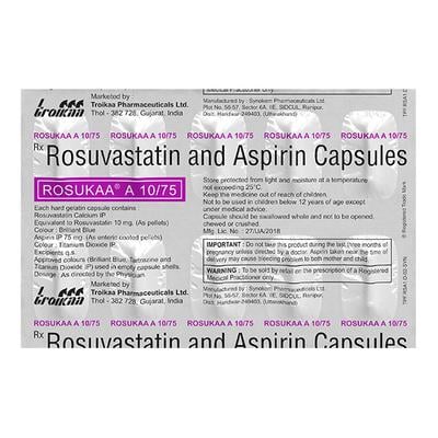 Rosukaa A 10/75mg Capsule 10'S - High Cholesterol-Dys