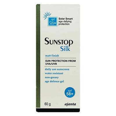 SUNSTOP SILK SPF 58+ MATT FINISH & NON GREASY Gel 60gm - Sunscreen Preparations-Oth