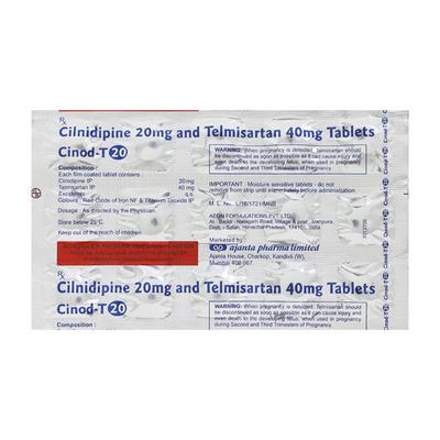 Cinod T 20mg Tablet 15'S - Hypertension-Ana