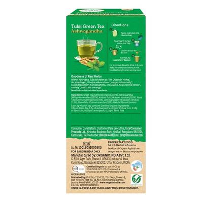 Organic India Tulsi Green Ashwagandha Tea Powder 25's - Teas