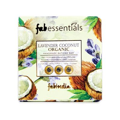 Fabessentials Lavender Coconut Organic Handmade Bathing Bar With The Goodness Of Vitamin E 100 gm - Soaps