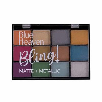 Blue Heaven Bling Matte + Metallic Eye Shadow Palette 12 in 1 Playful Burst 22 gm - Eyeshadow, Bases & Primers