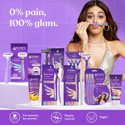 Bombae Glamup Beauty Razor, Reusable and Painless Face Razor 3's - Face & Eyebrow Razors