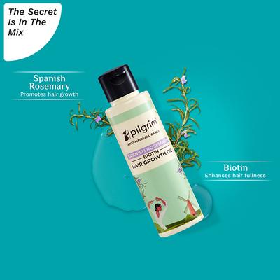Pilgrim Spanish Rosemary & Biotin Hair Growth Oil to Controls Hair Fall & Strengthens Hair 100 ml - Hair Oils