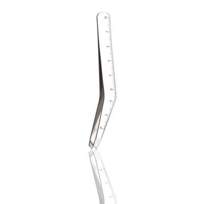 Basicare 5001 SIGNATURE BROW GAUGER SLANT TWEEZERS WITH POUCH 1's - Tweezers