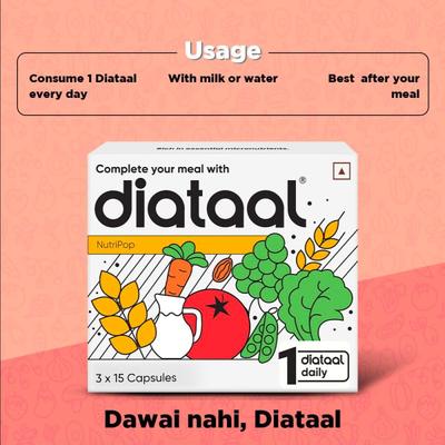 Diataal Nutripop Multivitamin Capsule (Pack of 3 x 15's) - Multi-Vitamins