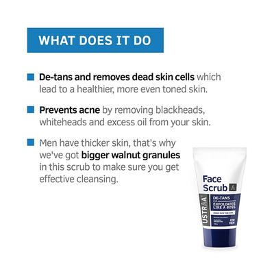 Ustraa Men's Face Scrub for De-Tans & Exfoliates with Garden Cress & Vitamin C 100gm - Face Scrubs