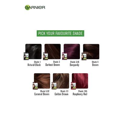 Garnier Color Naturals Creme Riche Sachet, Shade 7.65, Raspberry Red 30 ml + 30 gm - Crème