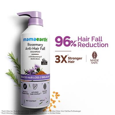 Mamaearth Rosemary Anti-Hair Fall Shampoo with Rosemary, Methi Dana for Reducing Hair Loss and Breakage 600 ml - Shampoos