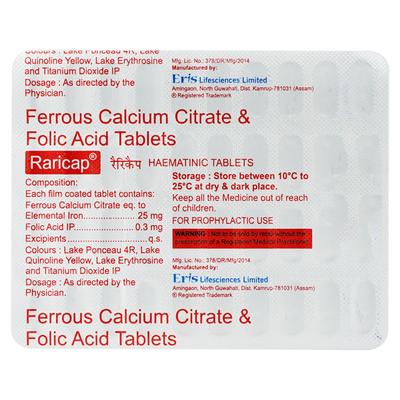 Raricap Tablet 40'S - Iron Supplement/Anaemia-Vma