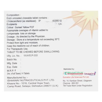 3D Forte 60K Chew Tablet 4'S - Supplements-Vit