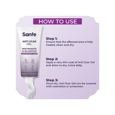 Sanfe Anti Scar Gel - Niacinamide & Allantoin 20 gm - Face Gels