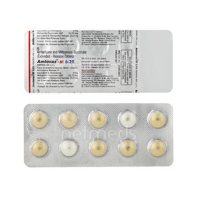 Amlovas M 5/25mg Tablet 10'S - Hypertension-Cal