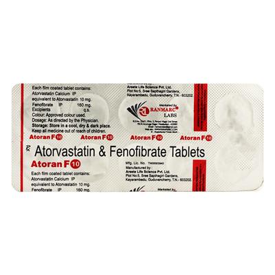 ATORAN F 10mg Tablet 10's - High Cholesterol-Dys