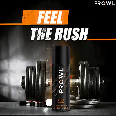 Prowl By Tiger Shroff, Deodorant Perfume Body Spray - Rush 200 ml - Men Deodorants/Roll-Ons
