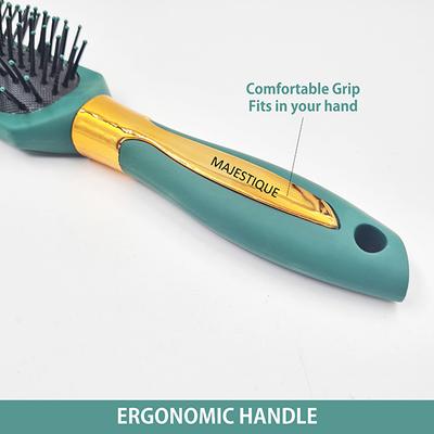 Majestique Sleek All-purpose Hair Brush for Separating, Shaping and Defining Curls - Velvet Green 1's - Hair Brushes