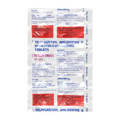 TETAN TRIO Tablet 15's - Hypertension-Ang