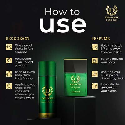 Denver Gift Set for Men- Hamilton Deo(165ml) + Hamilton Perfume(60ml) + Detox Body Wash(325ml) 1's - Shower Gels & Body Wash