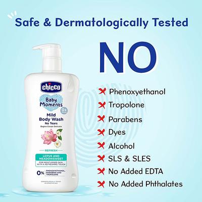 Chicco Baby Moments Mild Bodywash Refresh 500 ml - Baby Body Wash