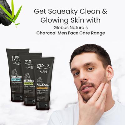 Globus Naturals Anti Pollution & Anti Acne Charcoal Face Wash, 100gm each 2's - Face Wash & Cleansers