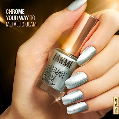 Lakme Ultimate Glam Chrome Nail Mint CH10 6 ml - Nail Polish