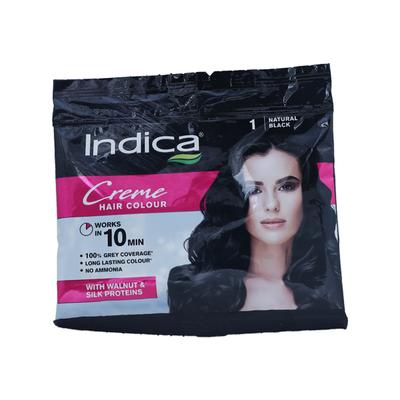 Indica 10 Minutes Creme Hair Colour Sachet - Natural Black - Sachet/Shampoo