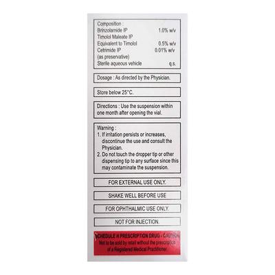 BRINZOX T BAK FREE Eye Drops 5ml - Glaucoma-Ant
