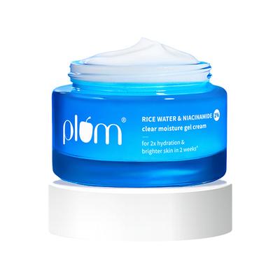 Plum 2% Niacinamide & Rice Water Daily Brightening Gel Face Moisturizer For Oil-Free, Non-Sticky Hydration 50 gm - Face Moisturizers