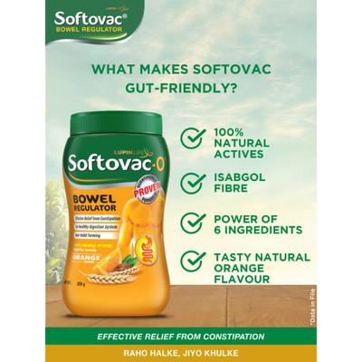 Softovac O Bowel Regulator Powder - Orange Flavour 250 g - Digestive Health