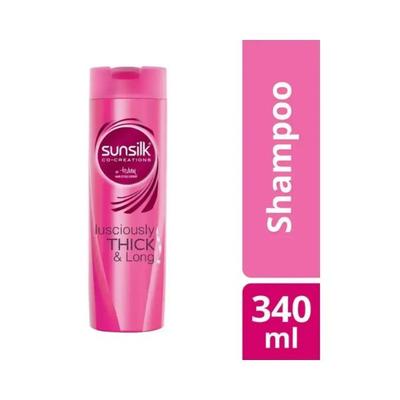 Sunsilk Lusciously Thick & Long Shampoo With Keratin, Yoghurt Protein & Macadamia Oil For 2X thicker & Fuller Hair 340 ml - Shampoos